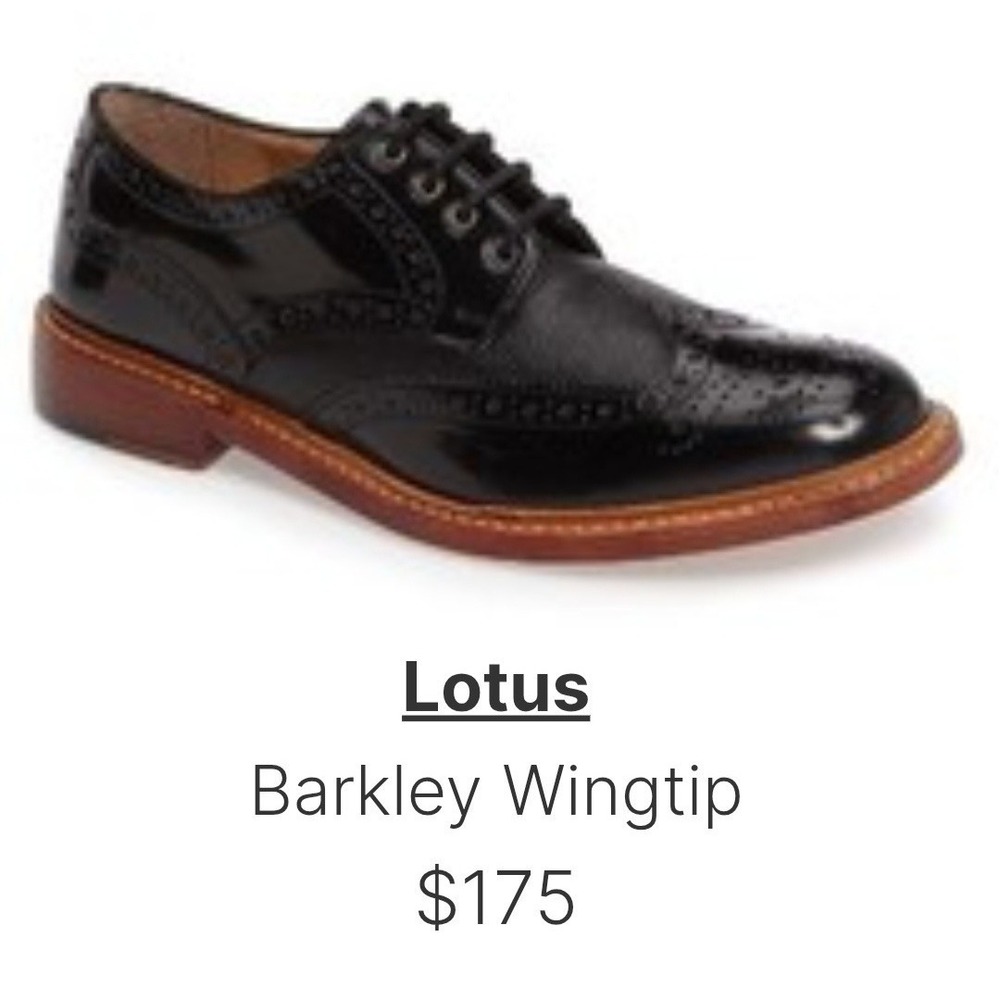 Lotus Barkley Black Leather Brogue Dress Shoes Size 10 Decorative Perforations